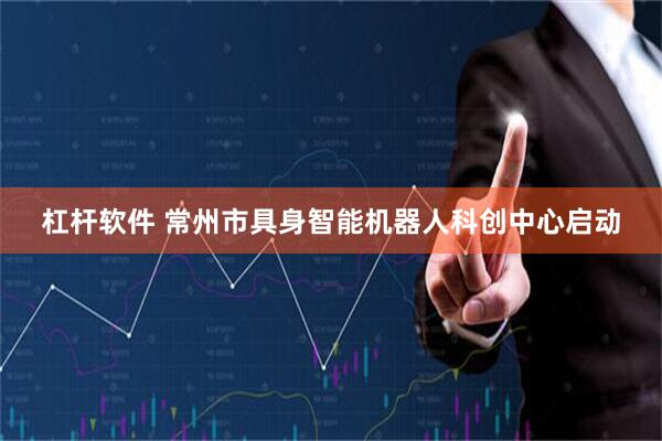 杠杆软件 常州市具身智能机器人科创中心启动