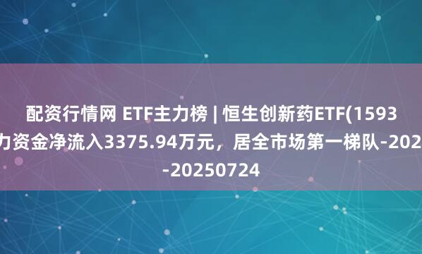 配资行情网 ETF主力榜 | 恒生创新药ETF(159316)主力资金净流入3375.94万元,居全市场第一梯队-20250724